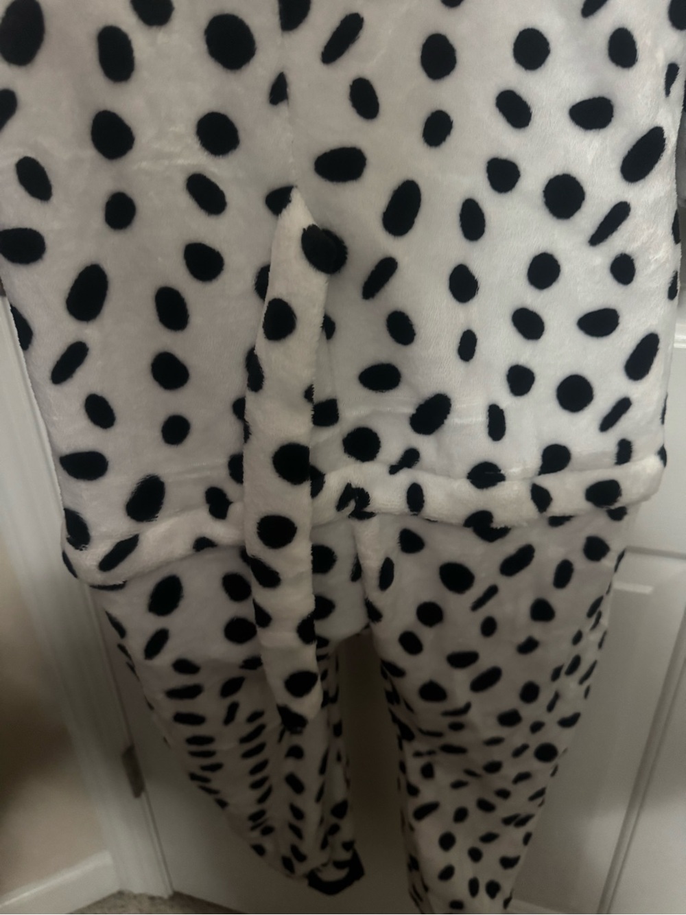 Halloween Dalmatian Costume Adult Outfit Set Collar Nose Ponytail Hole Pockets - Picture 3 of 13